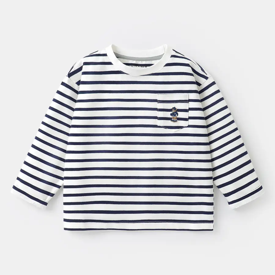 Right European Boys Striped Long Sleeve T-Shirt - Image 3