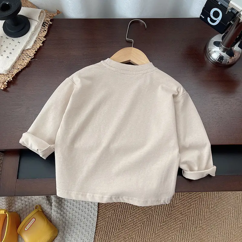 Beige Cotton Boys T-Shirt "Hove a Mieday" 2026 Spring Autumn - Image 3