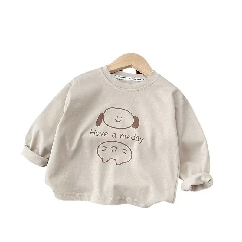 Beige Cotton Boys T-Shirt "Hove a Mieday" 2026 Spring Autumn - Image 6