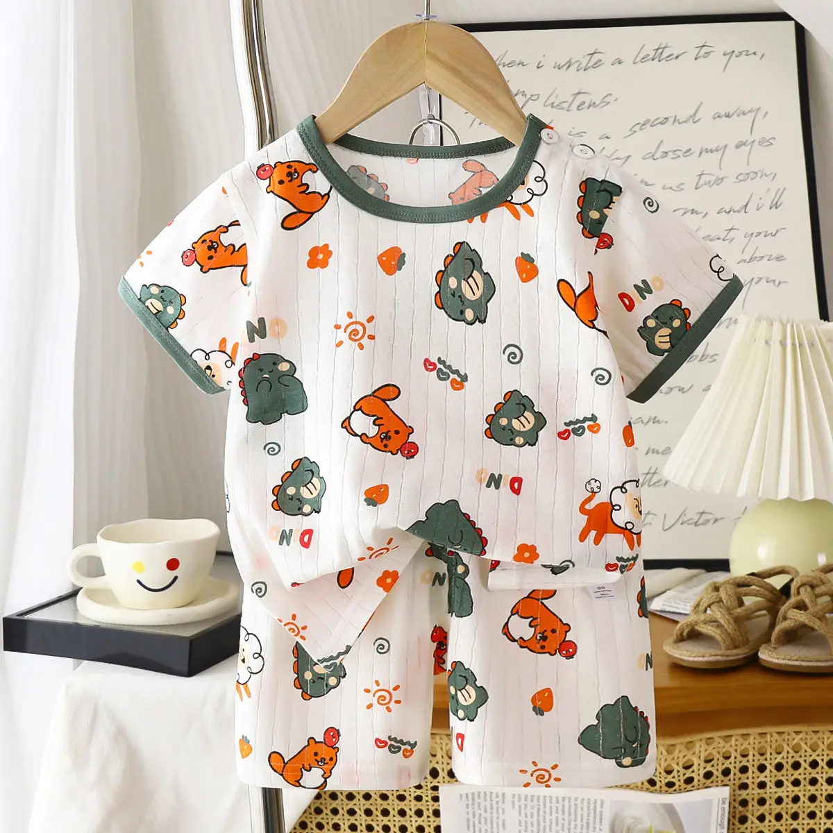 2026 Summer Kids Cotton Shorts Set with Bear Print - Image 5