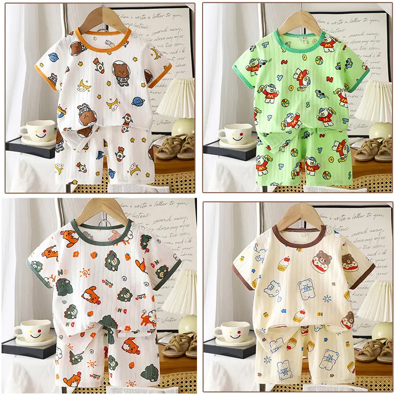 2026 Summer Kids Cotton Shorts Set with Bear Print â feature 10