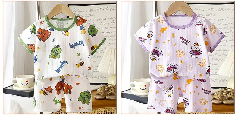 2026 Summer Kids Cotton Shorts Set with Bear Print â feature 11