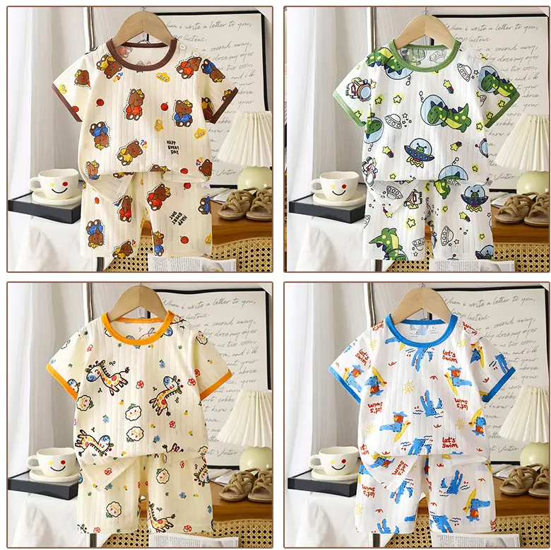 2026 Summer Kids Cotton Shorts Set with Bear Print â feature 9