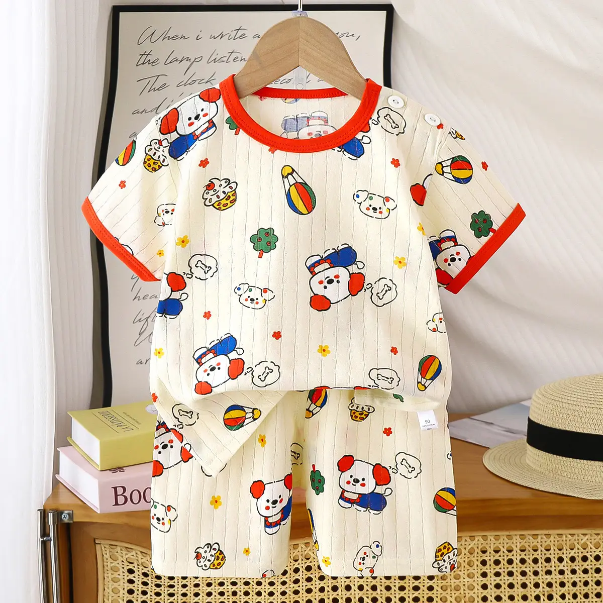 2026 Summer Kids Cotton Shorts Set with Bear Print - Image 10