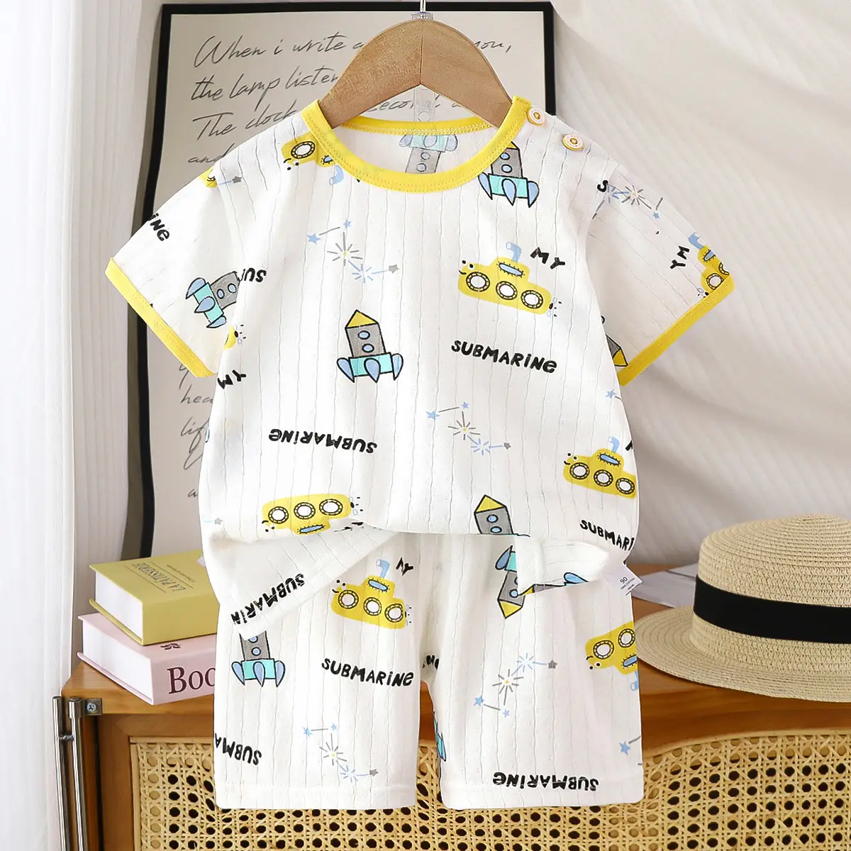 2026 Summer Kids Cotton Shorts Set with Bear Print - Image 14