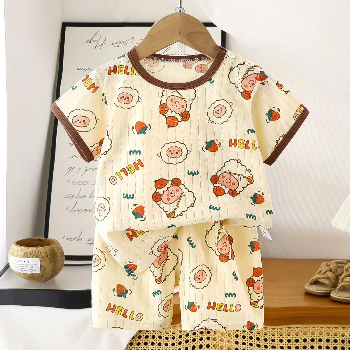 2026 Summer Kids Cotton Shorts Set with Bear Print - Image 16