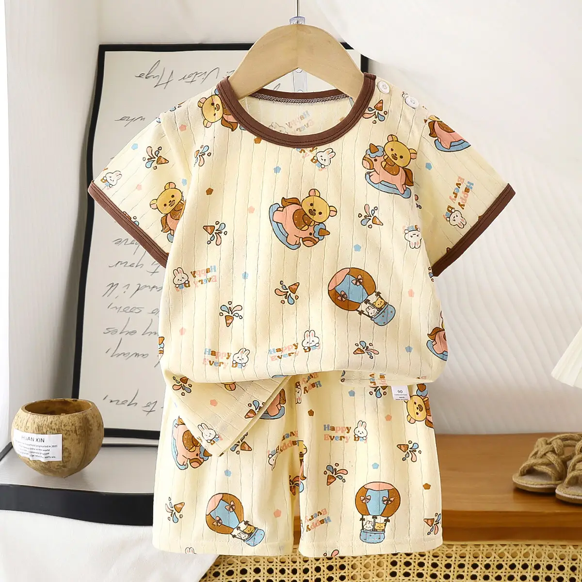 2026 Summer Kids Cotton Shorts Set with Bear Print - Image 17