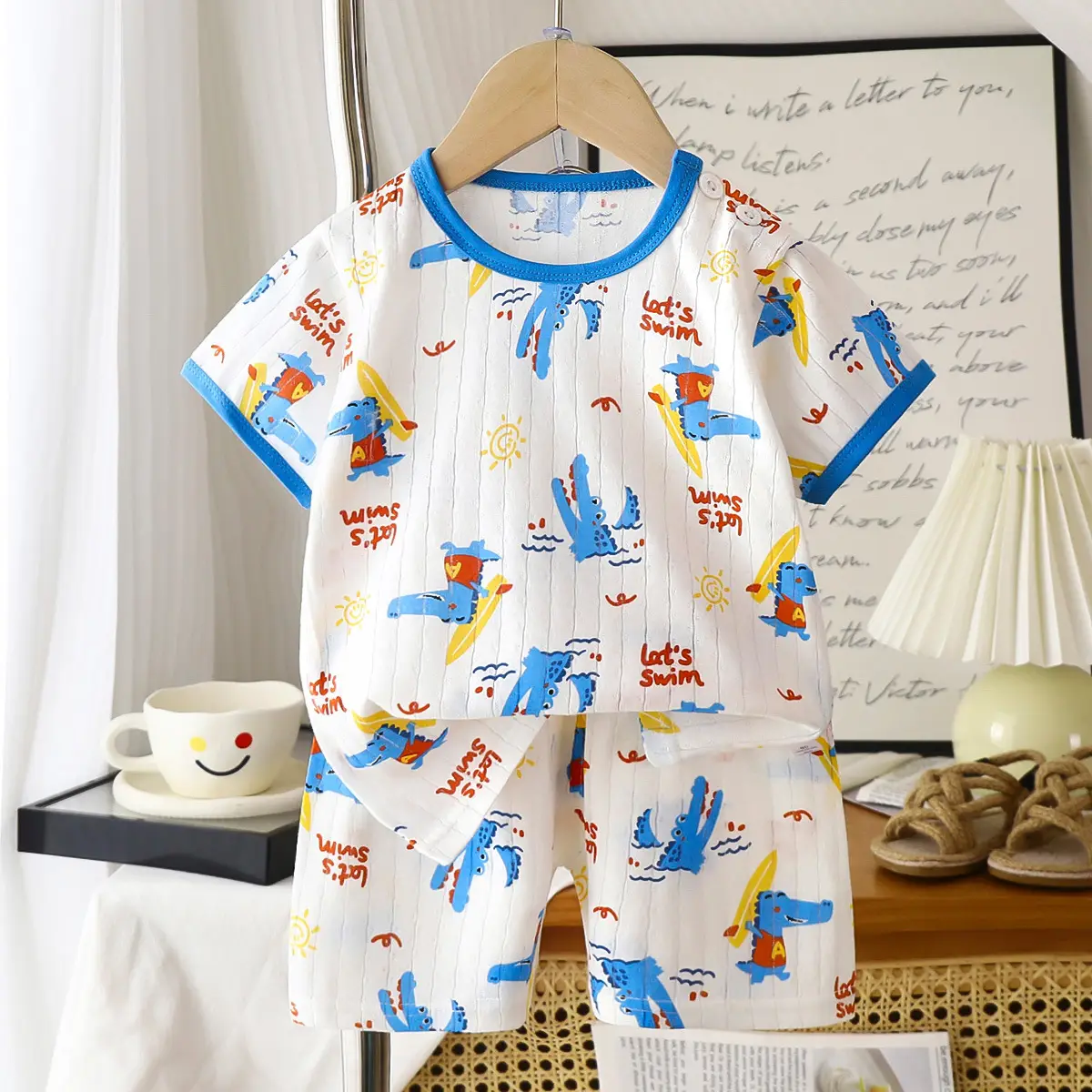 2026 Summer Kids Cotton Shorts Set with Bear Print - Image 6
