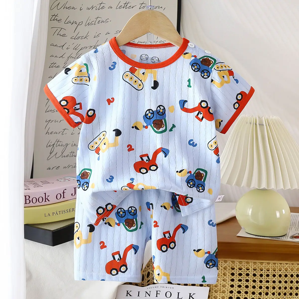 2026 Summer Kids Cotton Shorts Set with Bear Print - Image 7