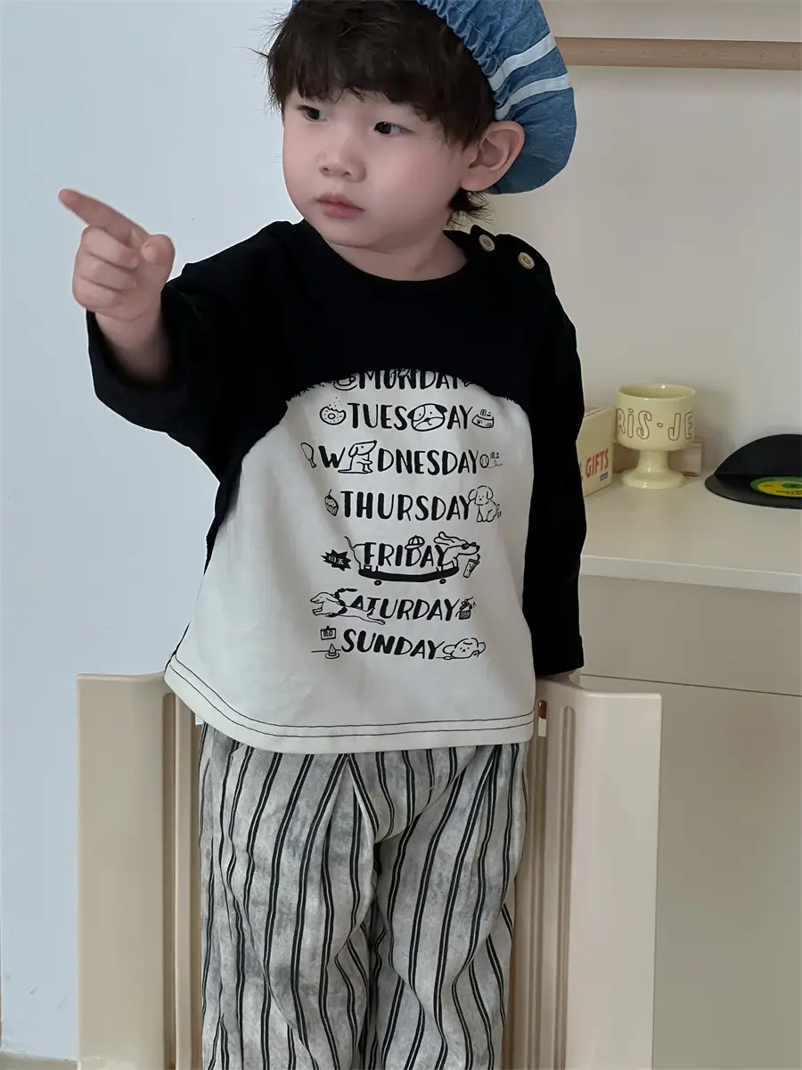 Kids Korean Style Autum 2025 T-Shirt Pants Set - Image 6