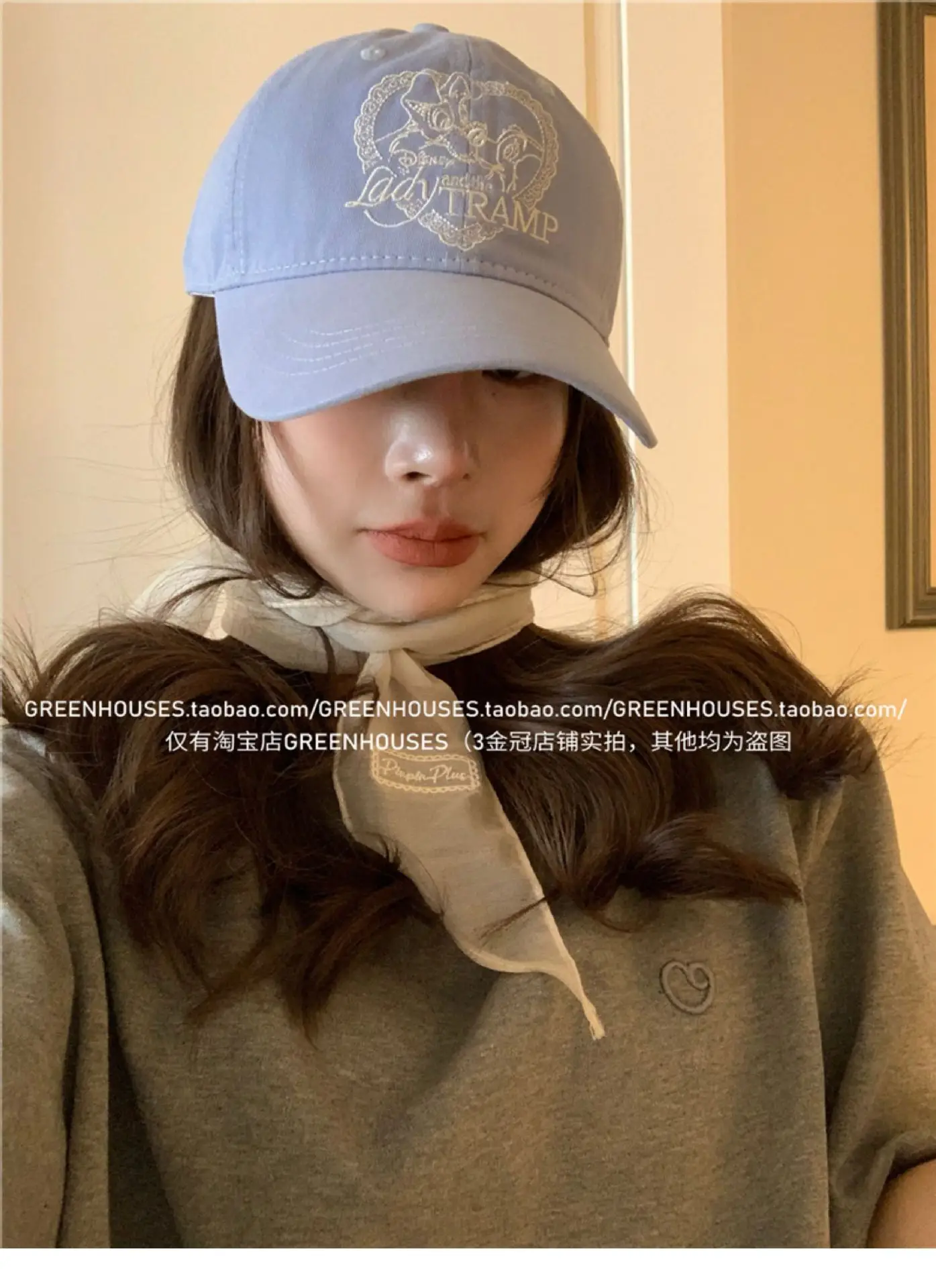 Women Navy Blue Heart Cap Baseball Cap — feature 5