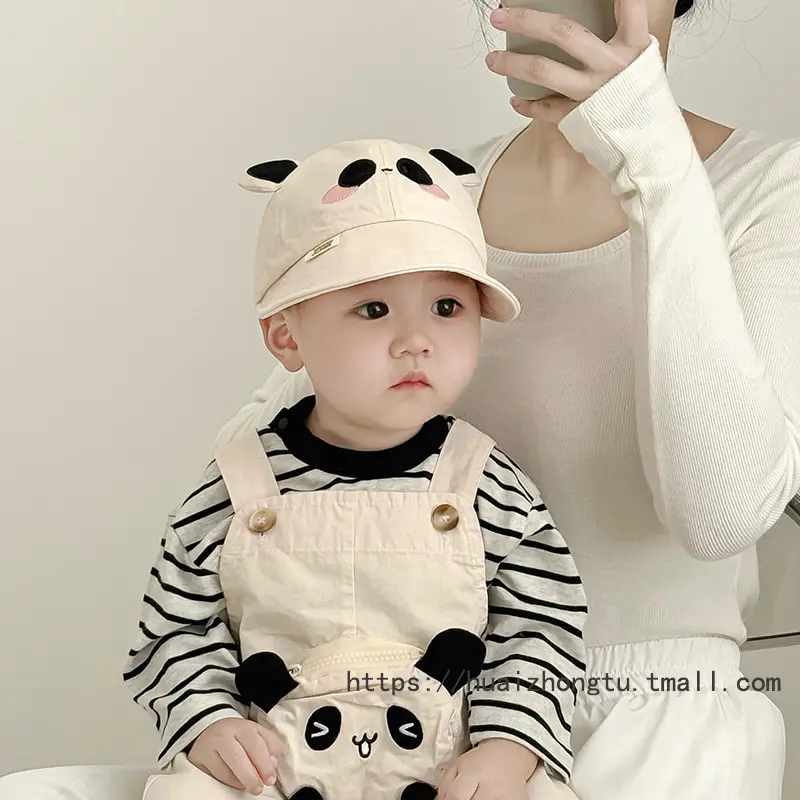 Black Bunny Cap for Kids with Big Brim Sunshade - Image 16