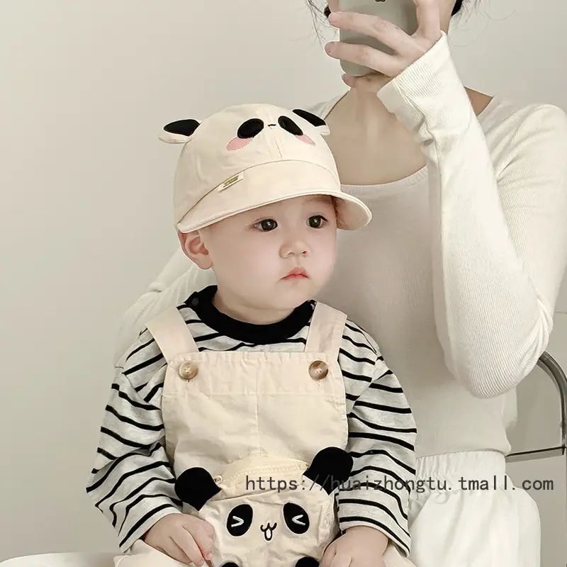Black Bunny Cap for Kids with Big Brim Sunshade - Image 17