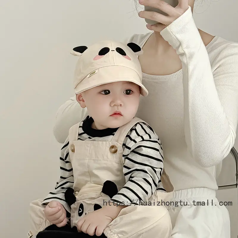 Black Bunny Cap for Kids with Big Brim Sunshade - Image 19