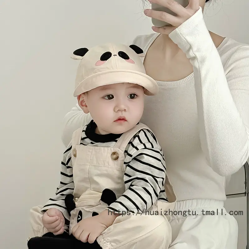 Black Bunny Cap for Kids with Big Brim Sunshade — feature 4