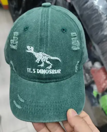 IT'S Dinosaur Washed Kids Cap Blue - Image 2