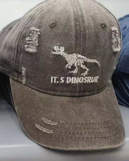 IT'S Dinosaur Washed Kids Cap Blue - Image 4