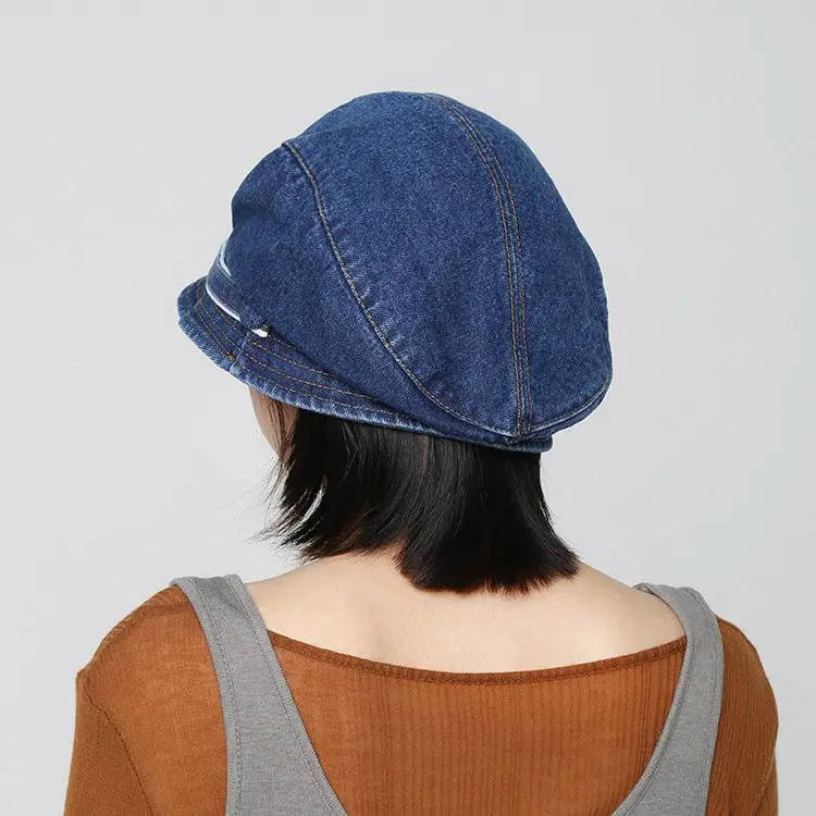 Women Korean Style Duckbill Cap Light Blue Fisherman Hat - Image 6