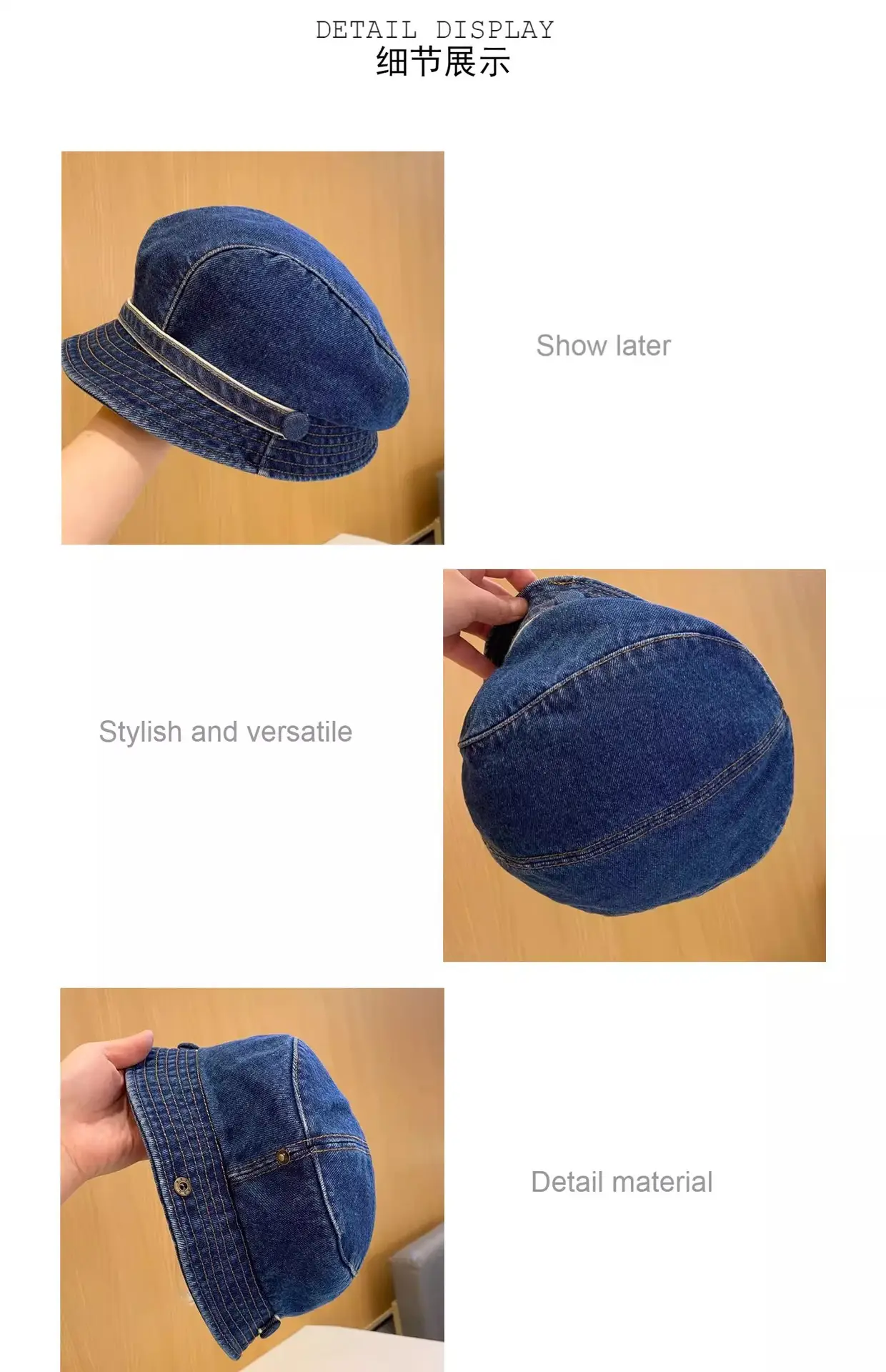 Women Korean Style Duckbill Cap Light Blue Fisherman Hat — feature 10