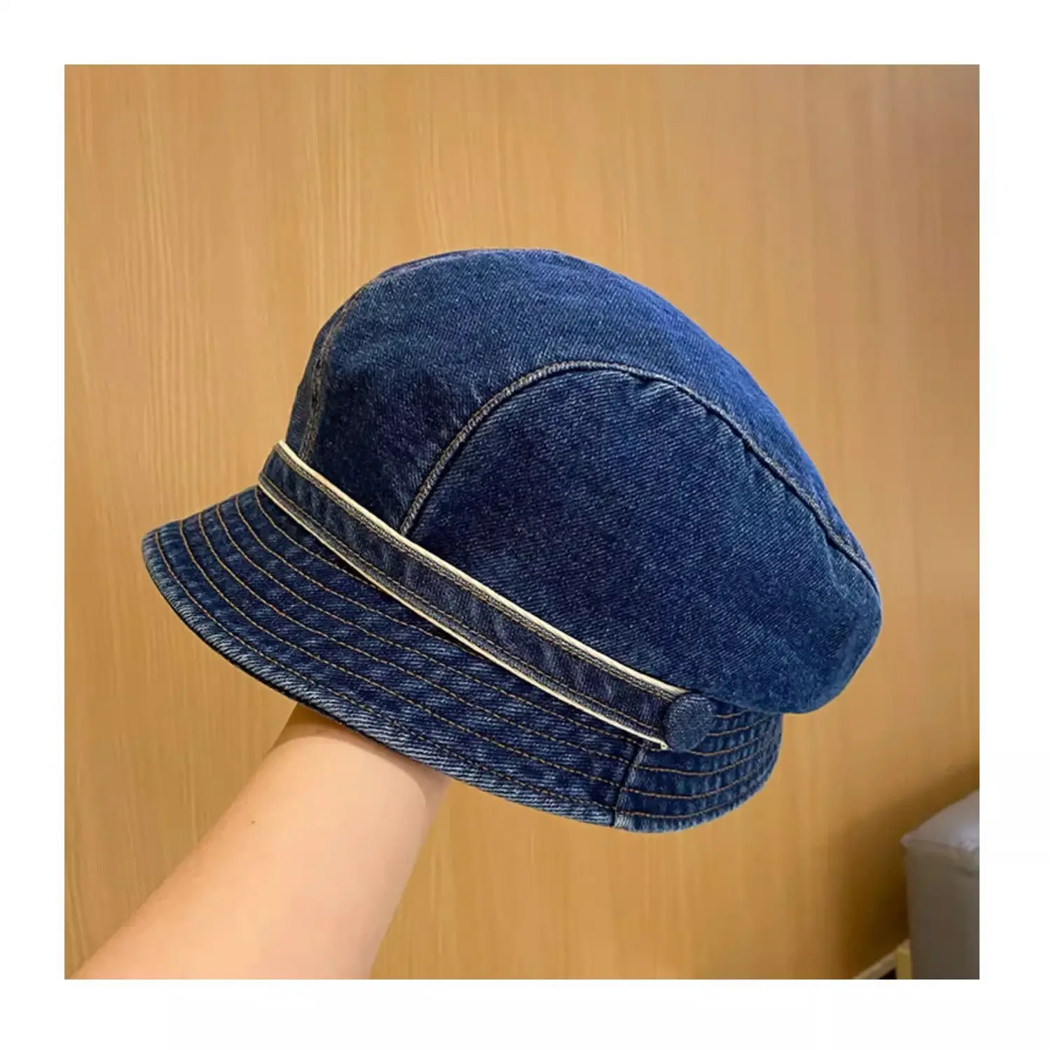 Women Korean Style Duckbill Cap Light Blue Fisherman Hat — feature 13