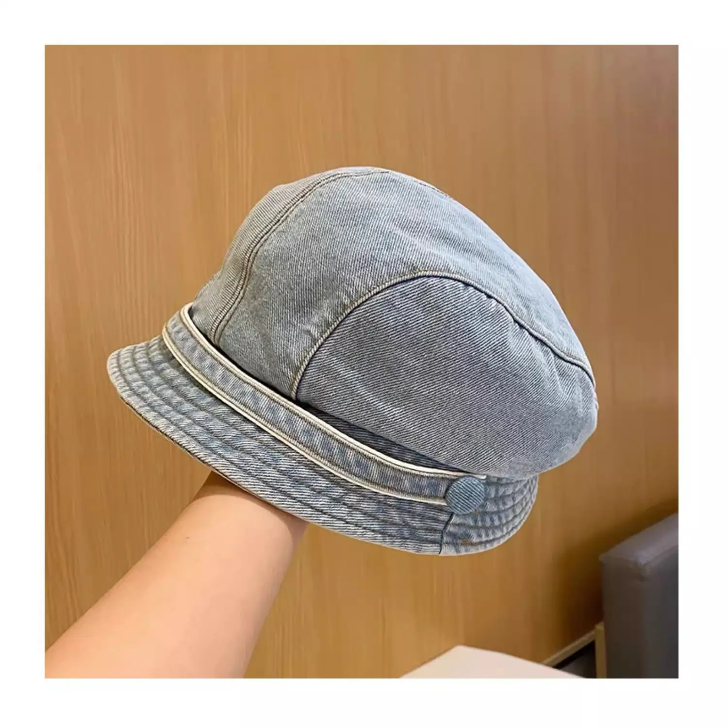 Women Korean Style Duckbill Cap Light Blue Fisherman Hat — feature 15