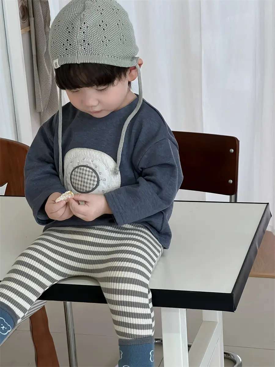 Boys Korean Style Striped Leggings Set Spring 2026 - Image 5