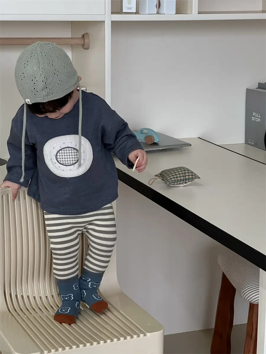 Boys Korean Style Striped Leggings Set Spring 2026 - Image 6