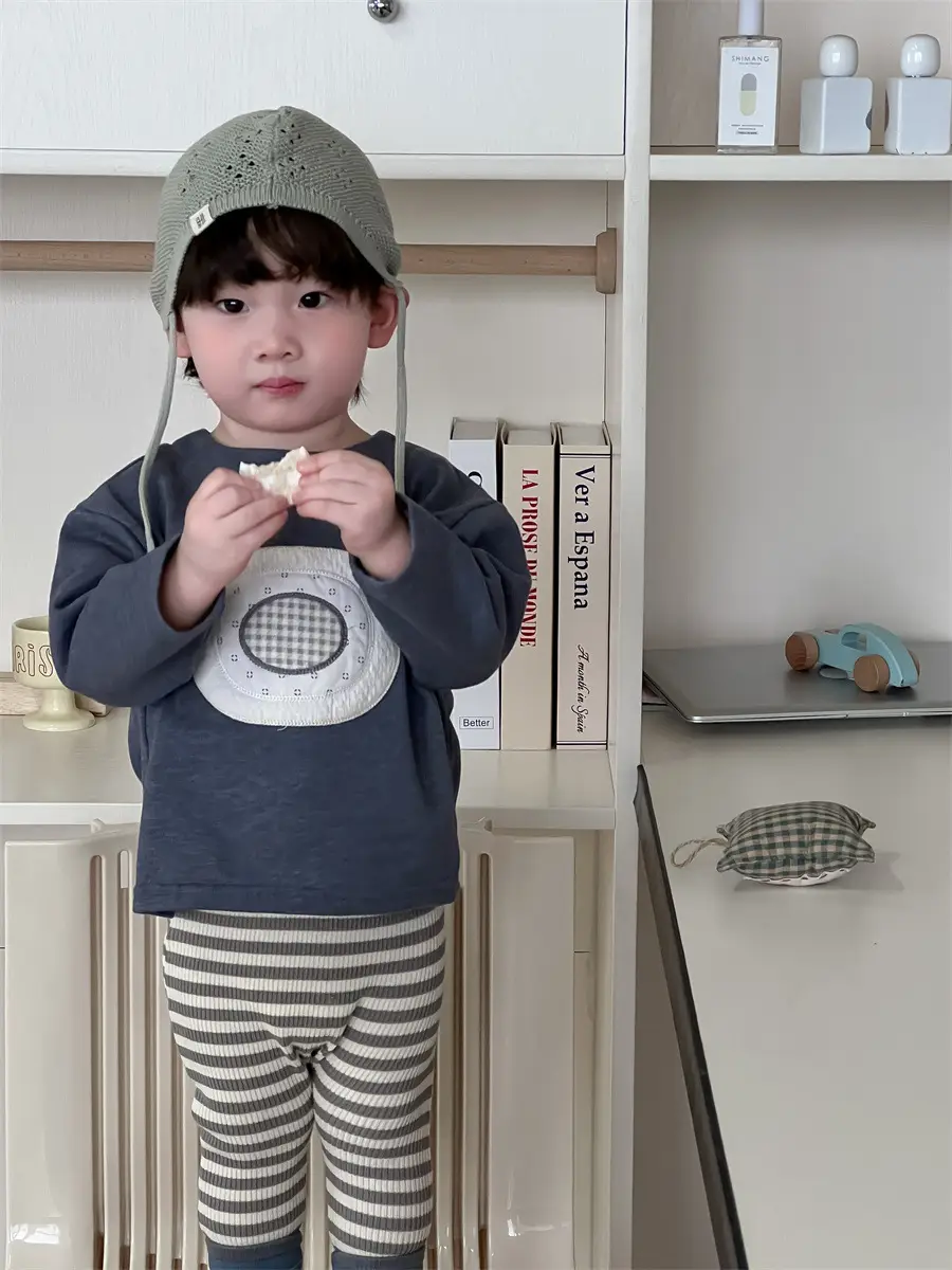 Boys Korean Style Striped Leggings Set Spring 2026 - Image 7