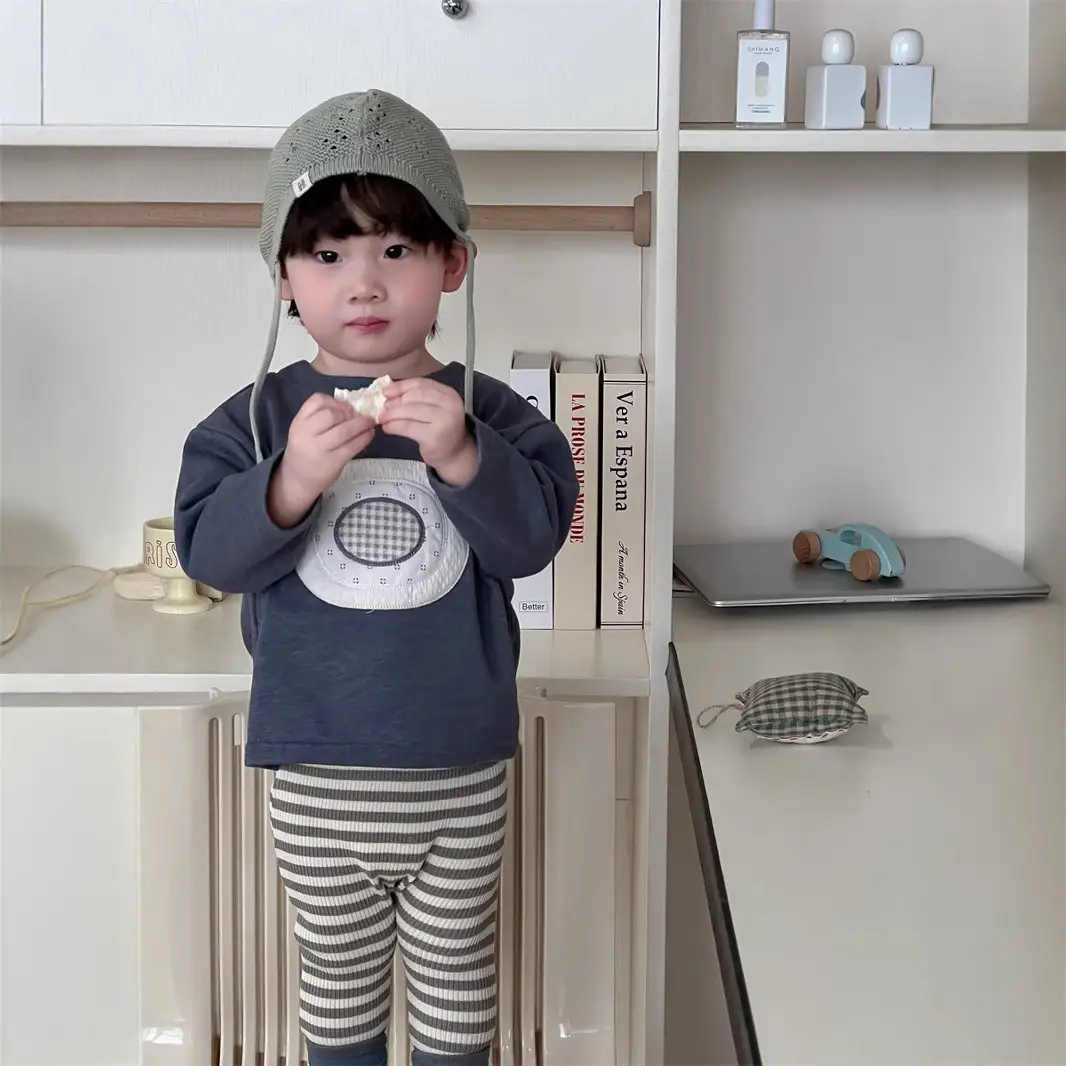 Boys Korean Style Striped Leggings Set Spring 2026 — feature 4