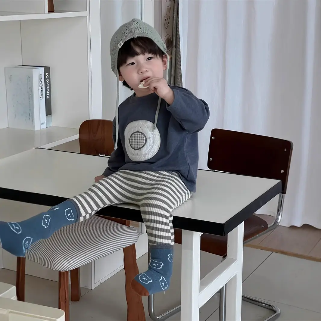 Boys Korean Style Striped Leggings Set Spring 2026 — feature 6