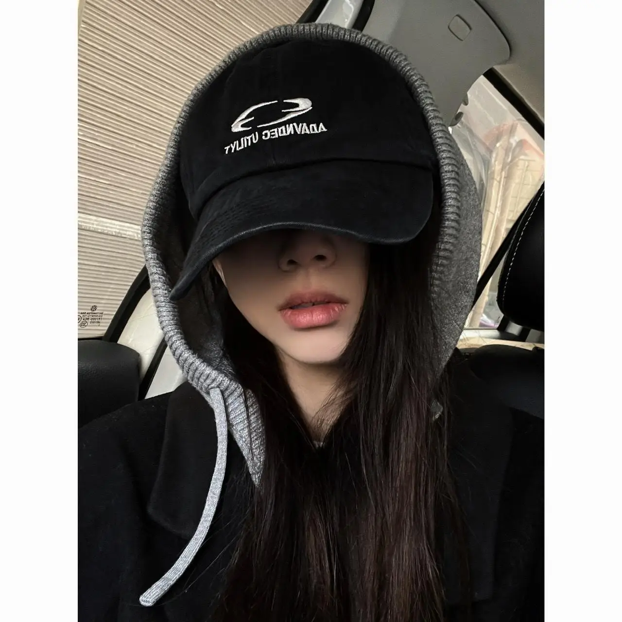 Men's Grey Hooded Cap with Logo Brand Name - Image 8