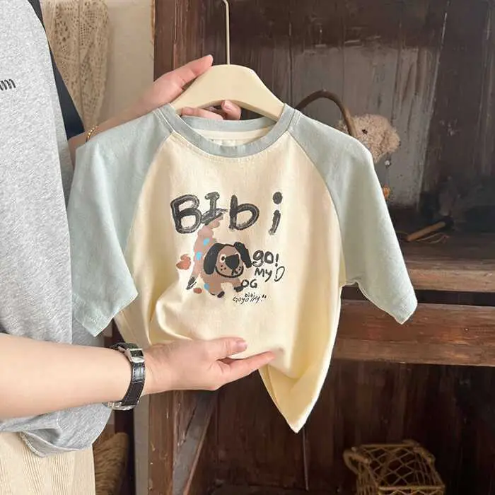 Boys T-shirt Shorts Set Cartoon Raglan Sleeve Light Blue — feature 5