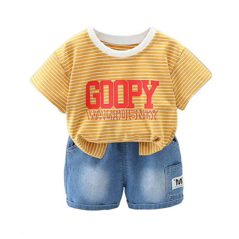 Children Striped T-Shirt Shorts Set 2025 Summer Boys - Image 5