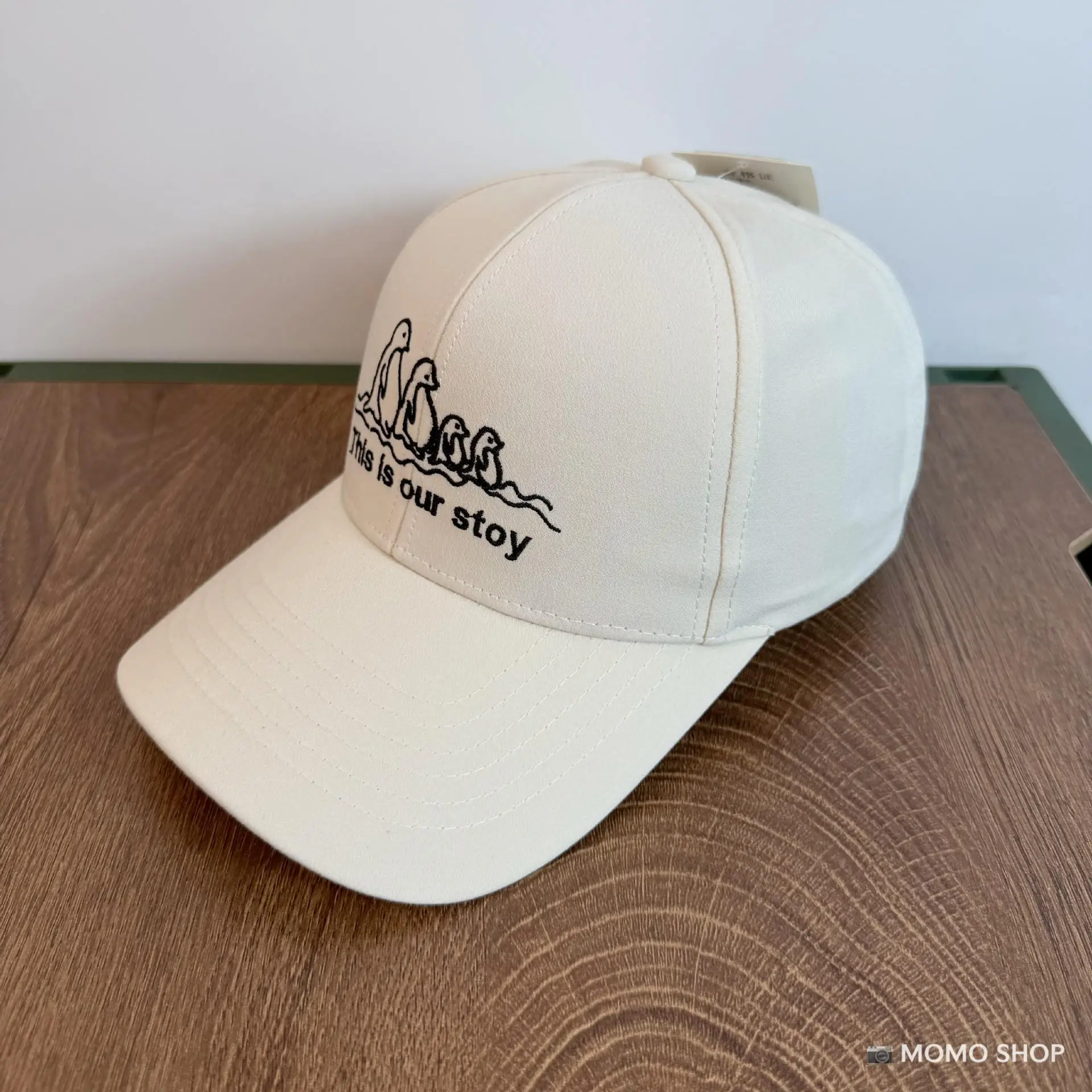 Women's Korean Cartoon Penguin Cap Beige Baseball - Image 2