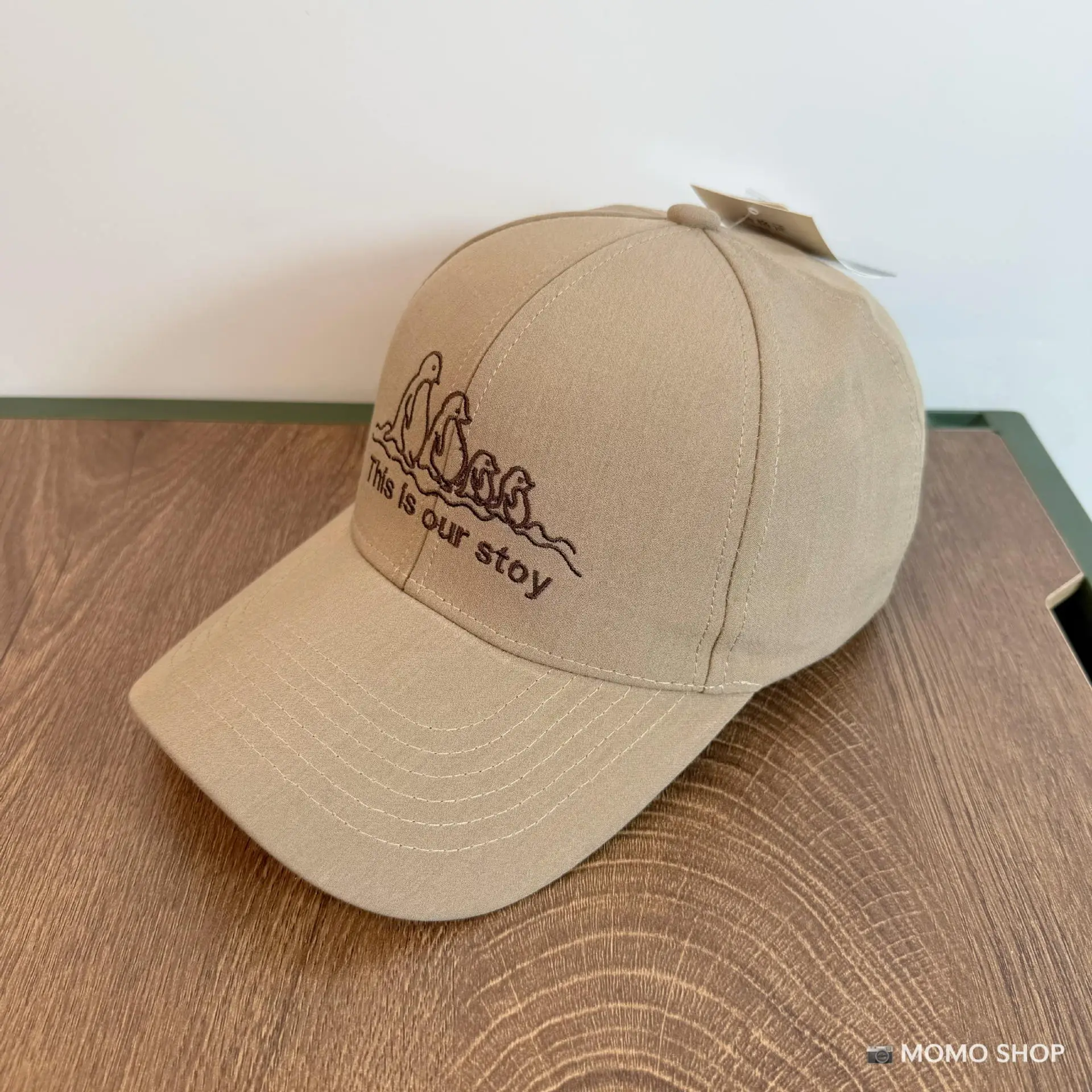 Women's Korean Cartoon Penguin Cap Beige Baseball - Image 3