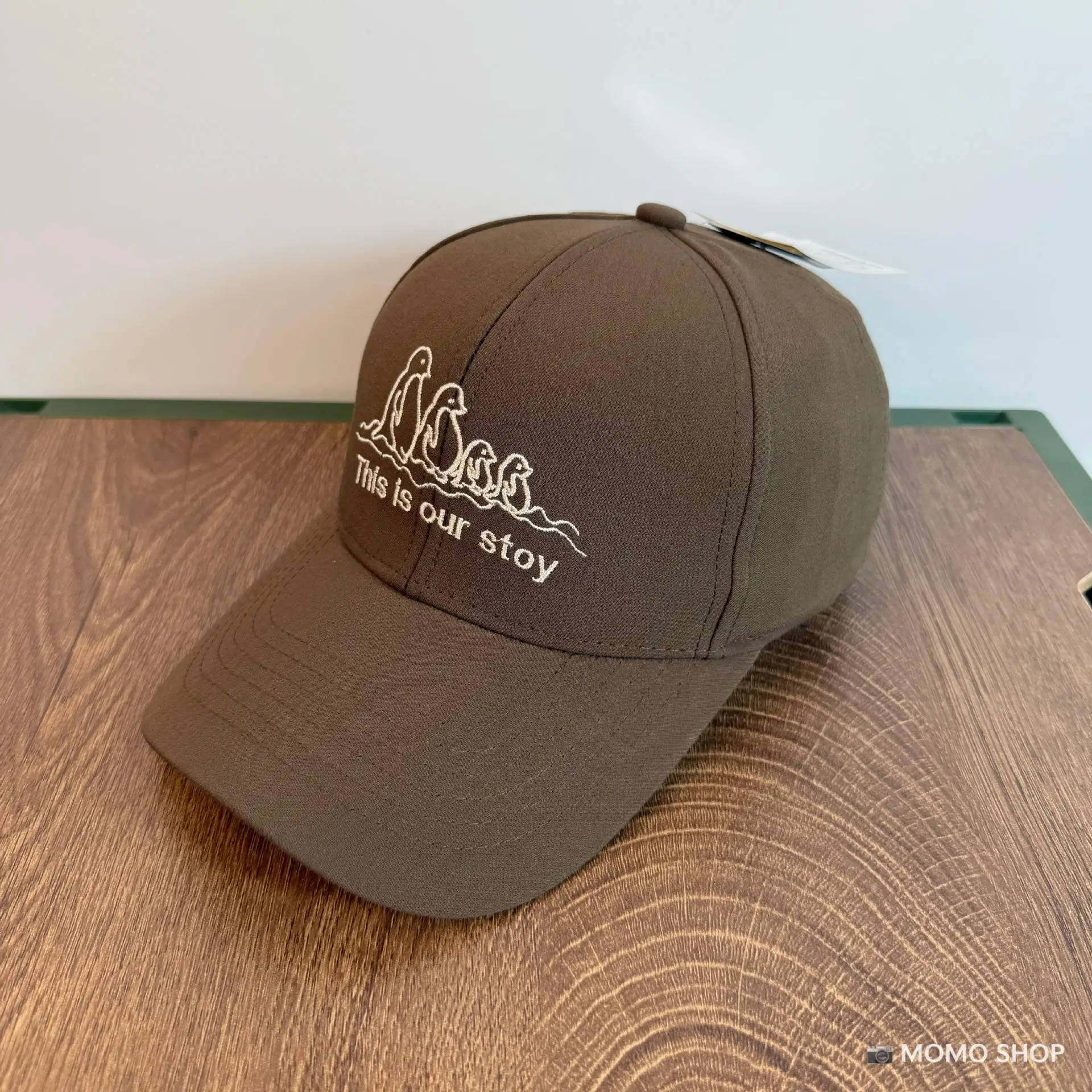 Women's Korean Cartoon Penguin Cap Beige Baseball - Image 4