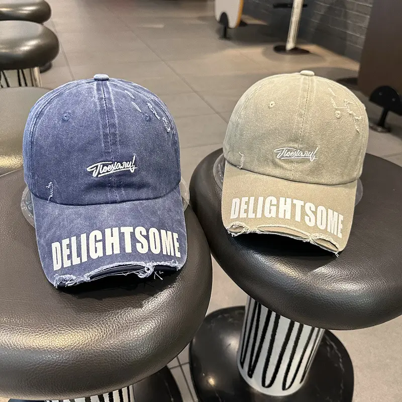 Men Women Washed Denim Cap Delightsome Casual - Image 8