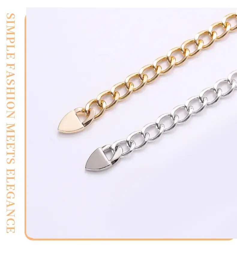 Gold Chain Waist Belt for Women PU Pants — feature 9