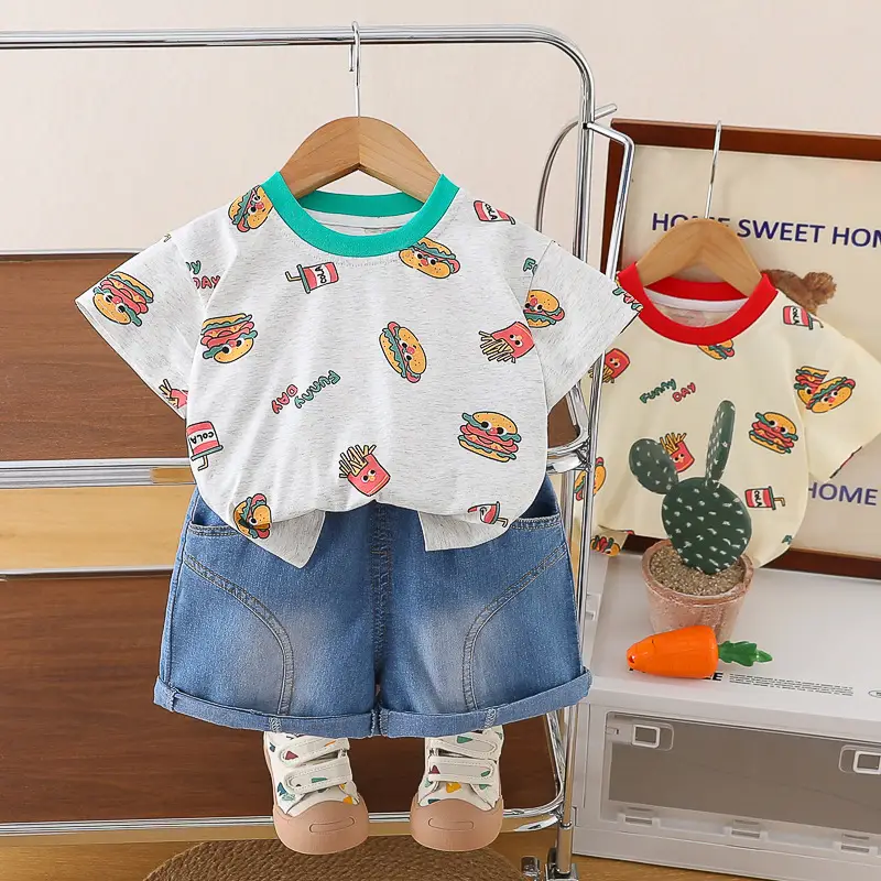 Boys Cotton T-Shirt Shorts Set 2025 Summer New Baby Top