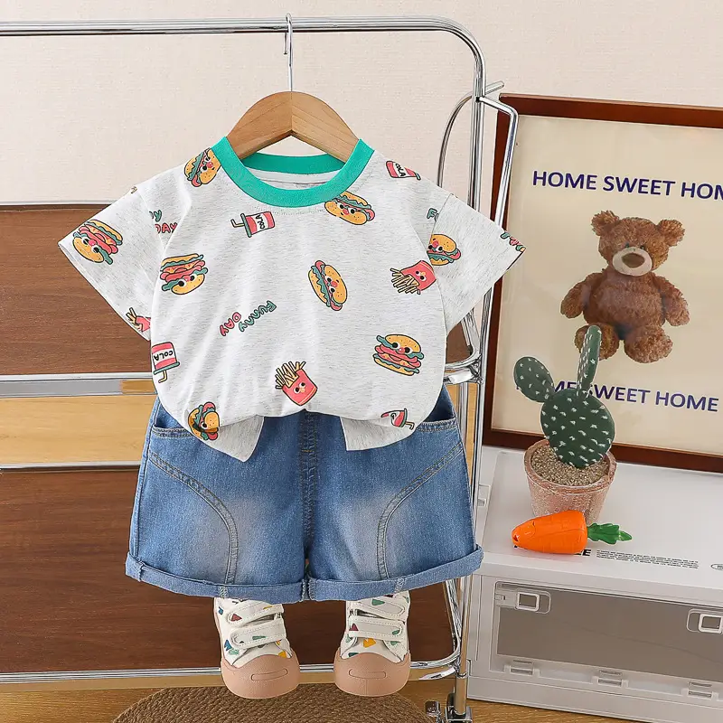 Boys Cotton T-Shirt Shorts Set 2025 Summer New Baby Top