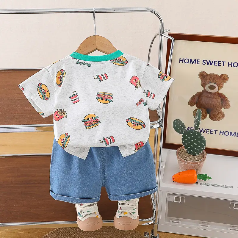 Boys Cotton T-Shirt Shorts Set 2025 Summer New Baby Top