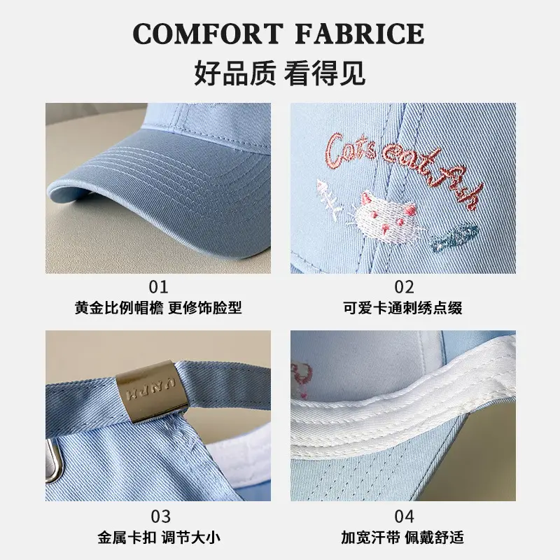 Japanese Kitten Embroidered Baseball Cap Women 2025 Spring - Image 9