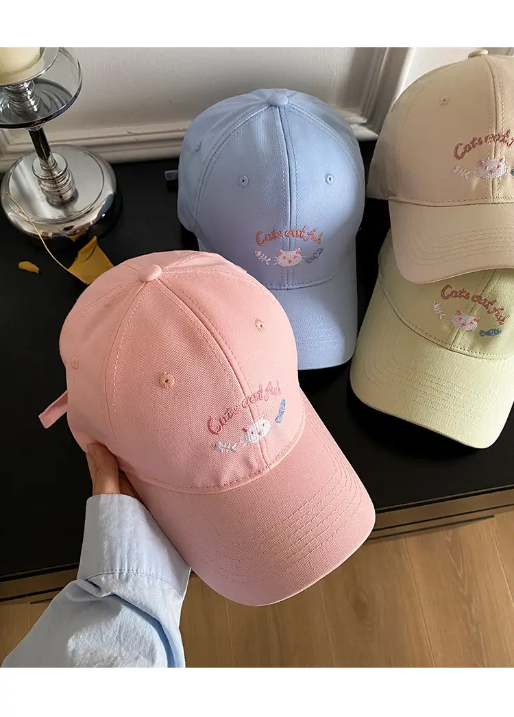 Japanese Kitten Embroidered Baseball Cap Women 2025 Spring — feature 11