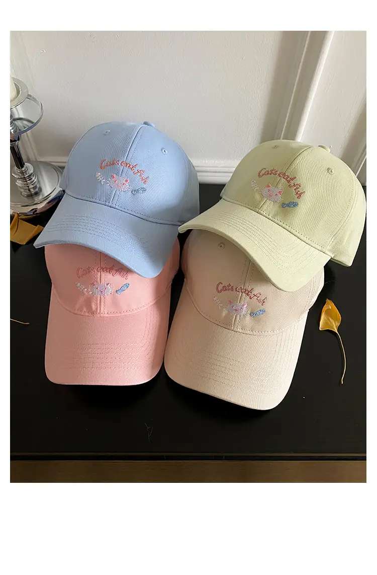 Japanese Kitten Embroidered Baseball Cap Women 2025 Spring — feature 12
