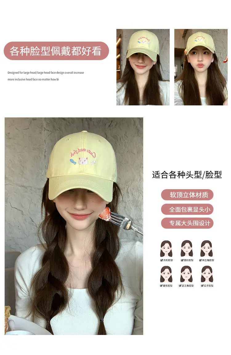 Japanese Kitten Embroidered Baseball Cap Women 2025 Spring — feature 4