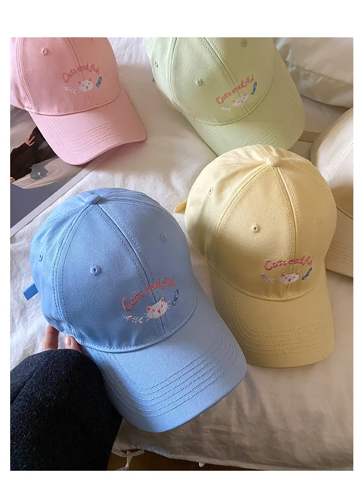 Japanese Kitten Embroidered Baseball Cap Women 2025 Spring — feature 9