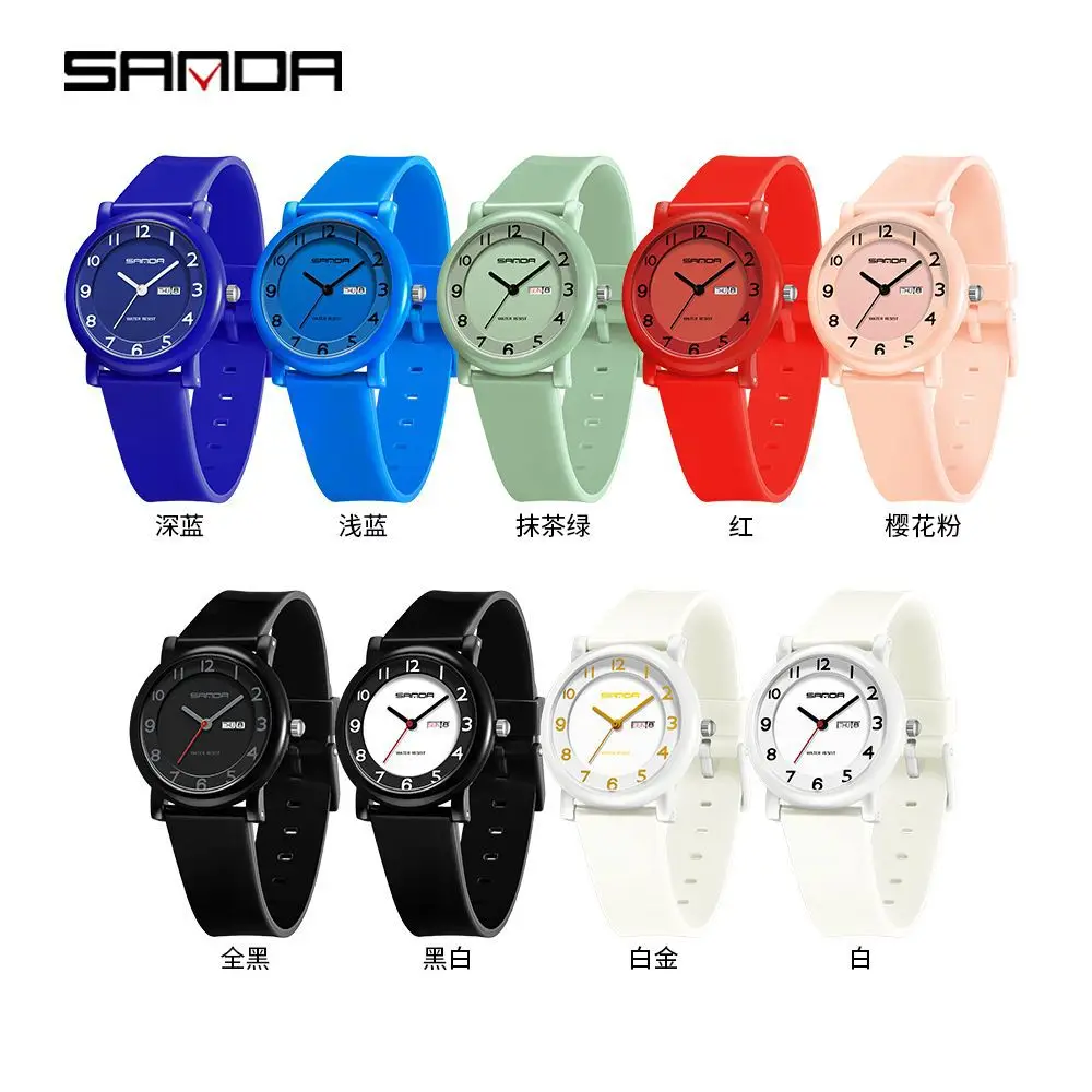 Sanda Dopamine Double Calendar Quartz Watch 16MM Black - Image 13