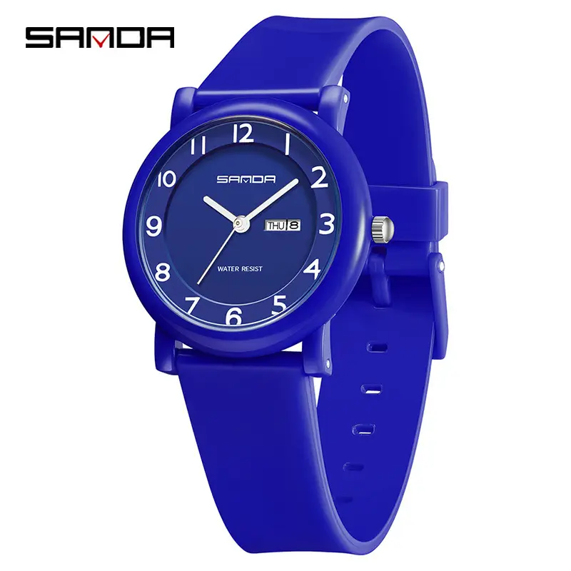 Sanda Dopamine Double Calendar Quartz Watch 16MM Black - Image 5