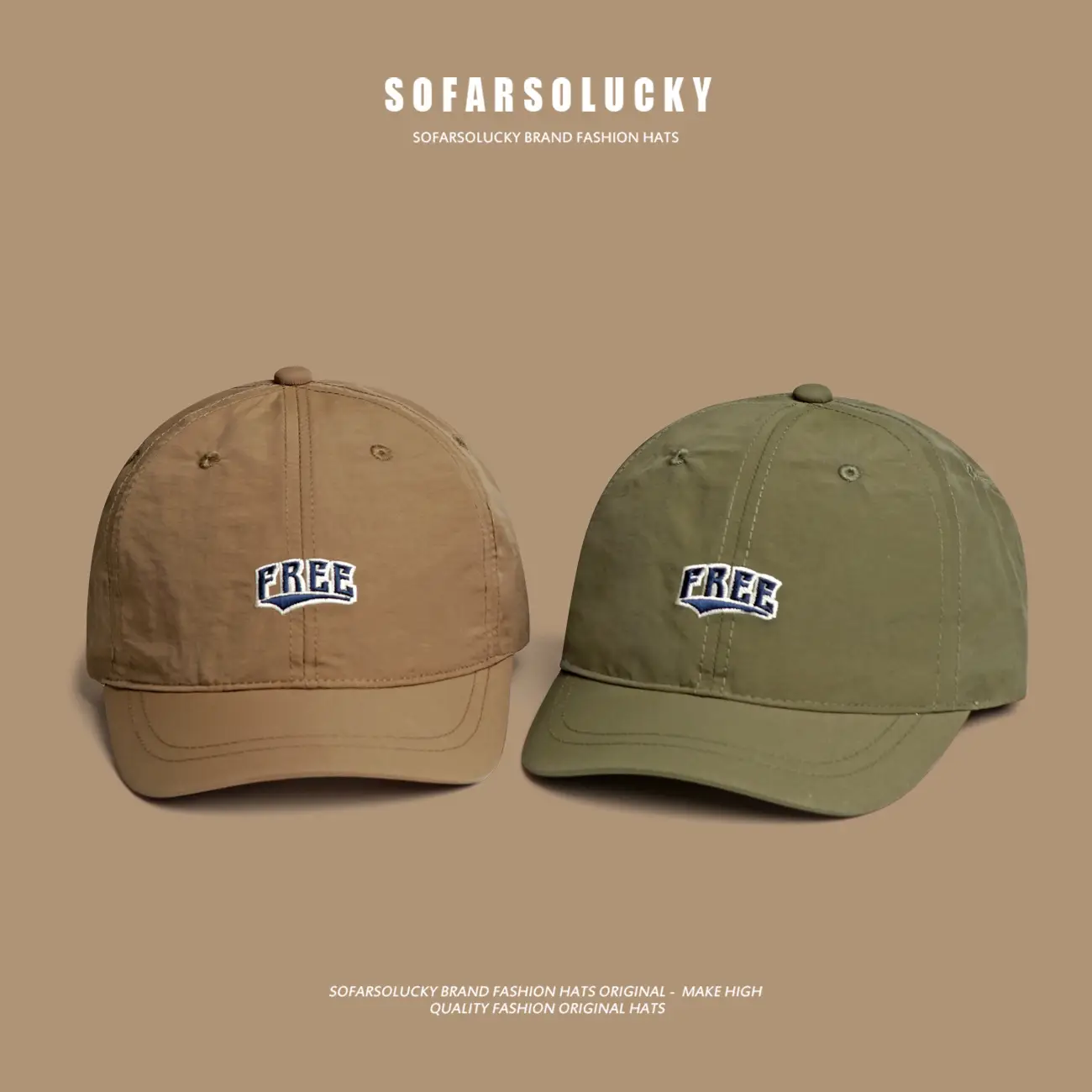 Black Men's Thin Brim Cap with "FREE" Logo - Image 7