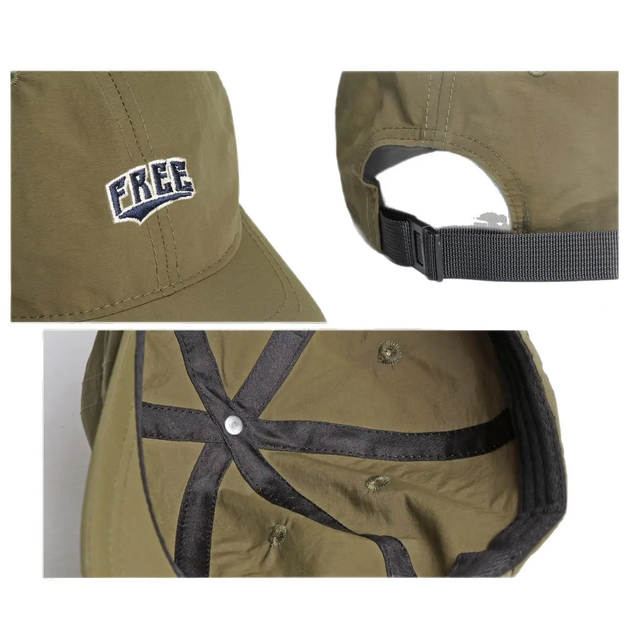Black Men's Thin Brim Cap with "FREE" Logo - Image 10